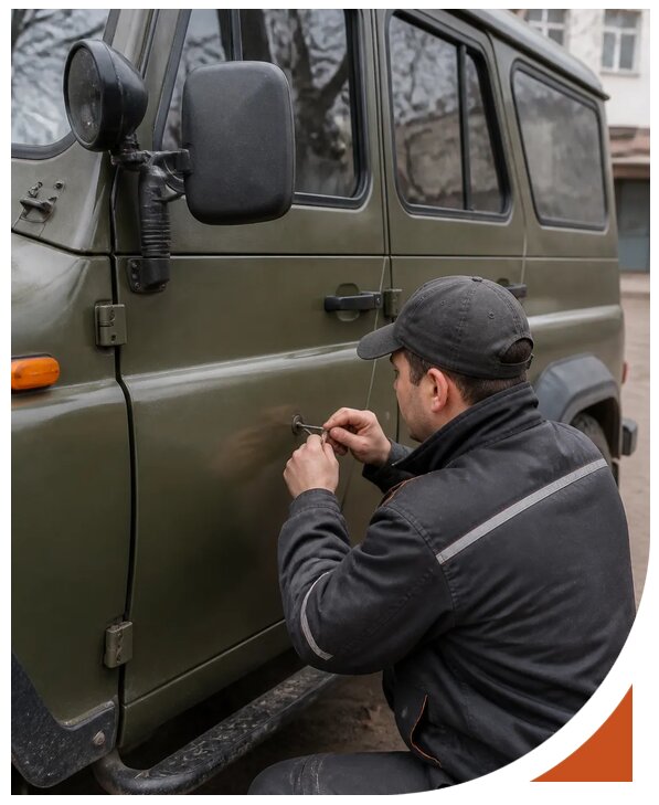Профессиональное вскрытие автомобиля УАЗ без повреждений в Кольчугине